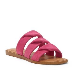 1. State Pink Suede Frel Tri Strap Slide Sandal 7